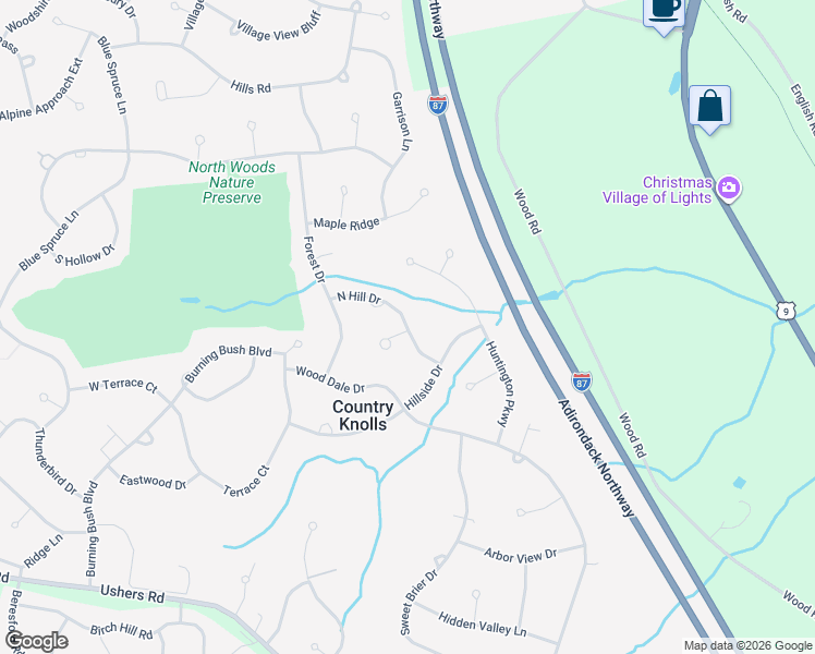 map of restaurants, bars, coffee shops, grocery stores, and more near 29 North Hill Drive in Ballston Lake