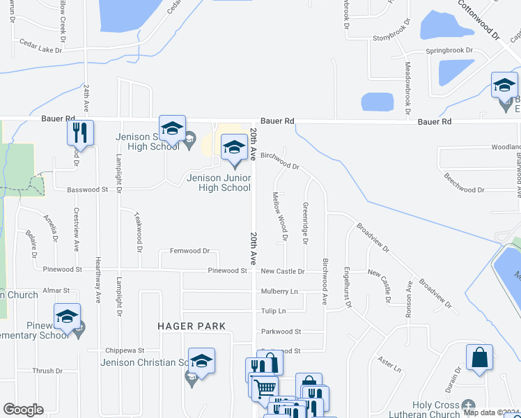 map of restaurants, bars, coffee shops, grocery stores, and more near 8184 20th Avenue in Georgetown Township