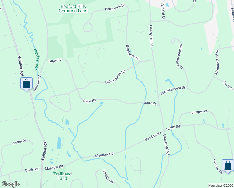 map of restaurants, bars, coffee shops, grocery stores, and more near 31 Gage Road in Bedford