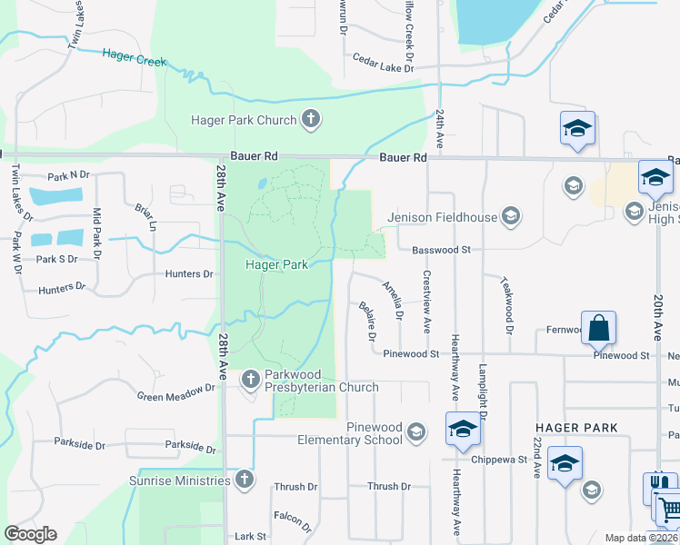 map of restaurants, bars, coffee shops, grocery stores, and more near 8205 Emberly Drive in Georgetown Township