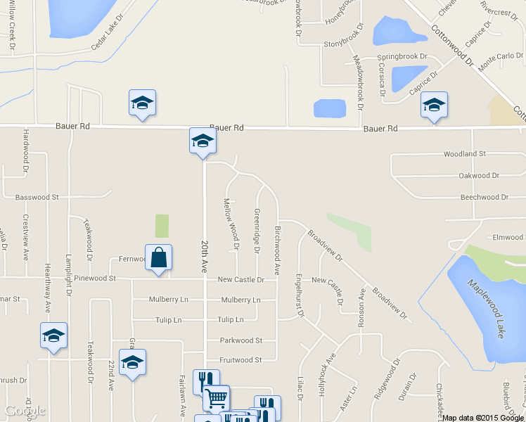 map of restaurants, bars, coffee shops, grocery stores, and more near 8186 Greenridge Drive in Georgetown Township