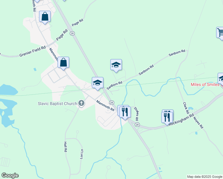 map of restaurants, bars, coffee shops, grocery stores, and more near 1 Wyndmere Drive in Londonderry