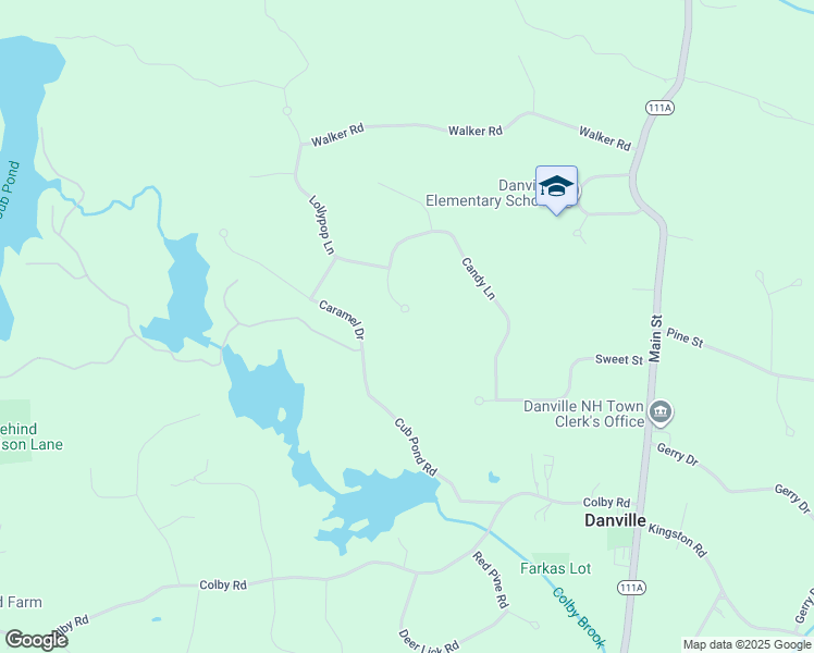 map of restaurants, bars, coffee shops, grocery stores, and more near 106 Candy Lane in Danville