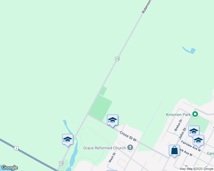 map of restaurants, bars, coffee shops, grocery stores, and more near 156 Robinson Road in Haldimand County