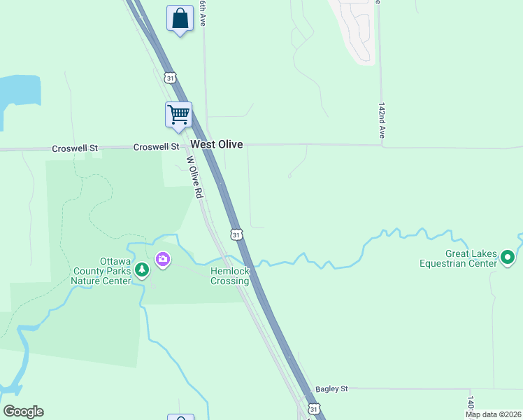 map of restaurants, bars, coffee shops, grocery stores, and more near 8100 2nd Avenue in West Olive