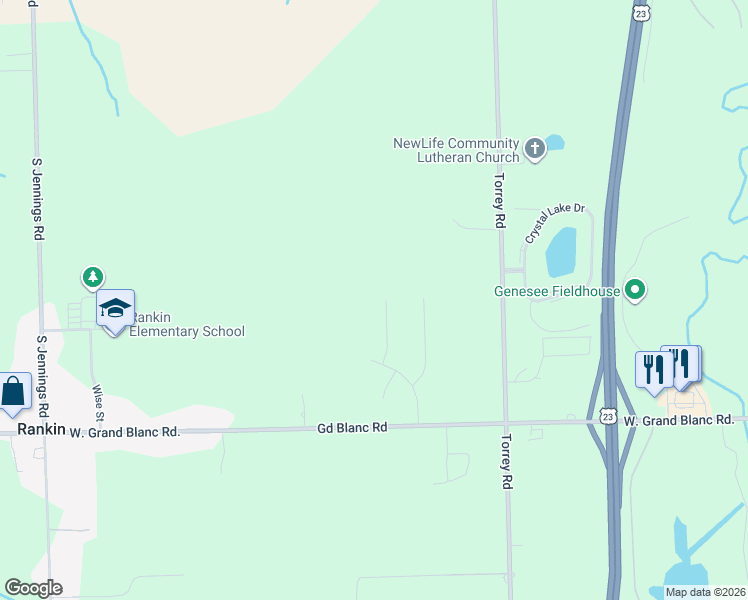 map of restaurants, bars, coffee shops, grocery stores, and more near 7394 Carroll Lane in Swartz Creek