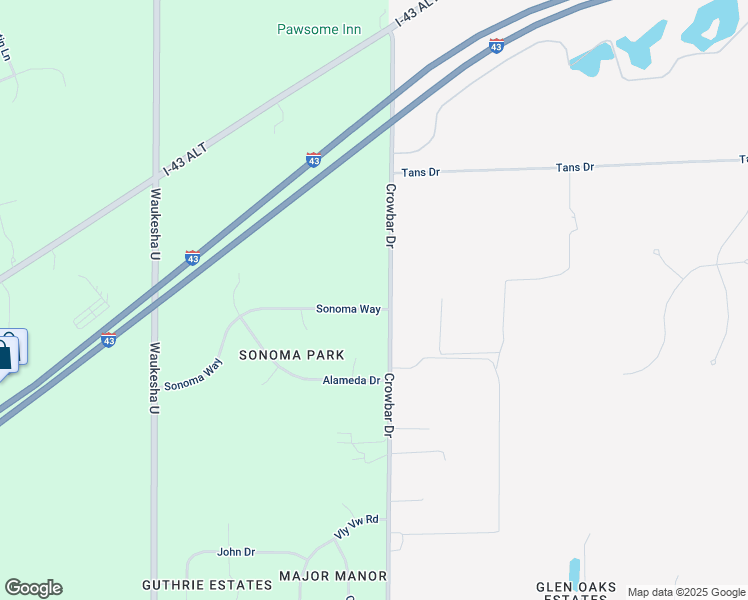 map of restaurants, bars, coffee shops, grocery stores, and more near S69W22030 Sonoma Way in Big Bend