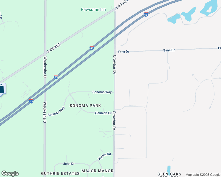 map of restaurants, bars, coffee shops, grocery stores, and more near S69W22030 Sonoma Way in Big Bend