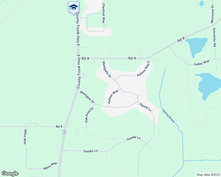 map of restaurants, bars, coffee shops, grocery stores, and more near W327S6811 Westgate Drive in Mukwonago
