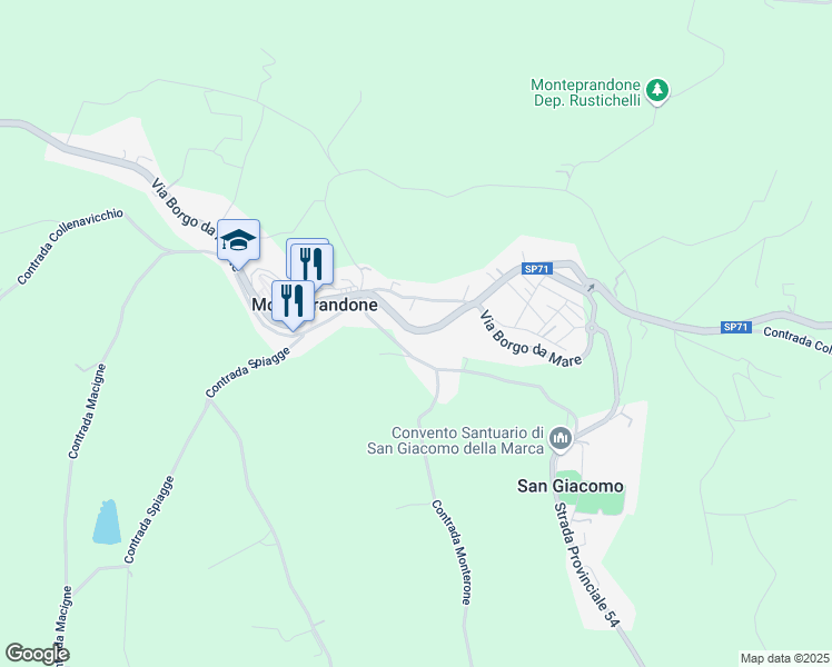 map of restaurants, bars, coffee shops, grocery stores, and more near 95a Strada Provinciale 54 in Monteprandone