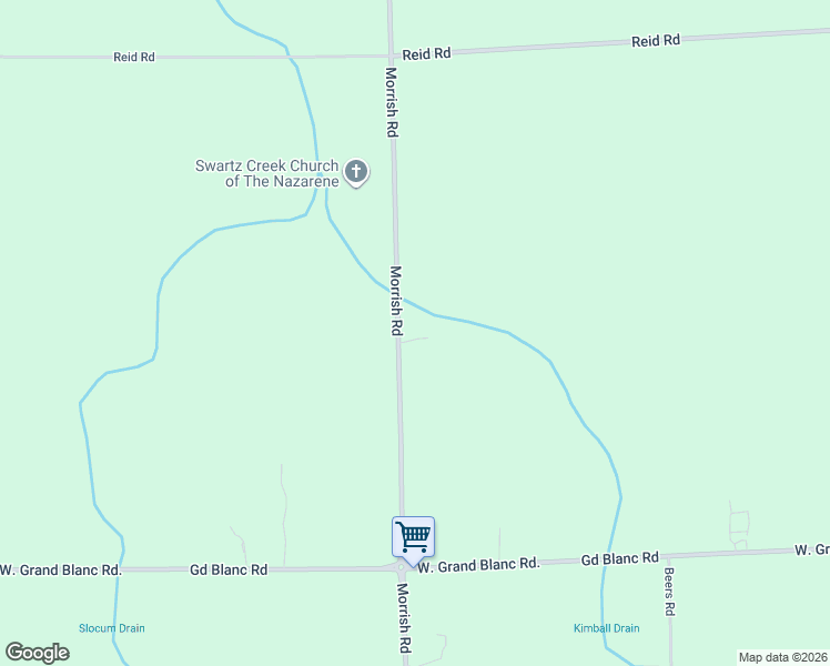 map of restaurants, bars, coffee shops, grocery stores, and more near 7287 Morrish Road in Swartz Creek