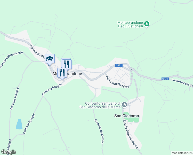 map of restaurants, bars, coffee shops, grocery stores, and more near 95a Strada Provinciale 54 in Monteprandone