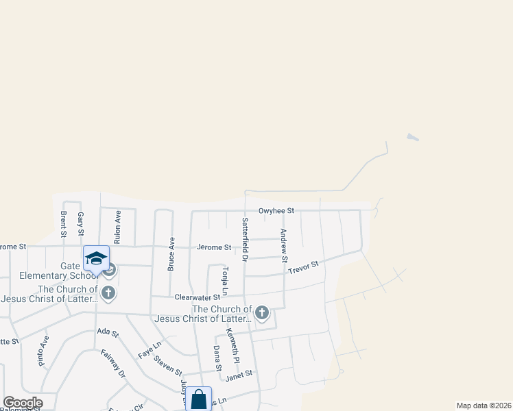 map of restaurants, bars, coffee shops, grocery stores, and more near 2920 Owyhee Street in Pocatello