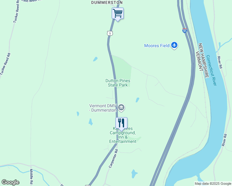map of restaurants, bars, coffee shops, grocery stores, and more near 935 U.S. 5 in Dummerston