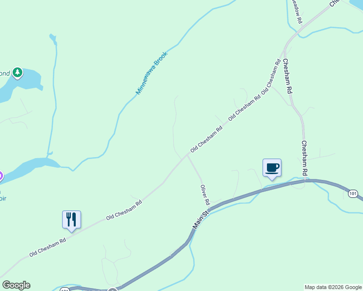 map of restaurants, bars, coffee shops, grocery stores, and more near 386 Old Chesham Road in Marlborough