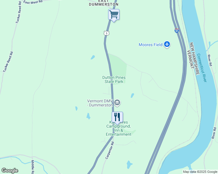 map of restaurants, bars, coffee shops, grocery stores, and more near 935 U.S. 5 in Dummerston