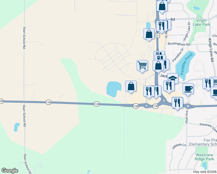 map of restaurants, bars, coffee shops, grocery stores, and more near 3234 Wisconsin 138 in Stoughton