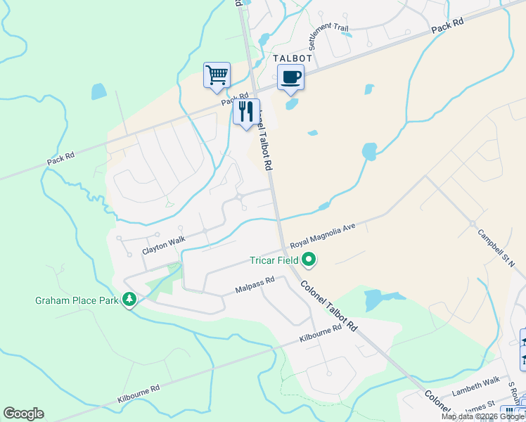 map of restaurants, bars, coffee shops, grocery stores, and more near in London