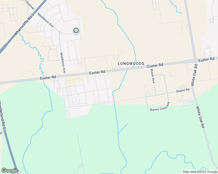 map of restaurants, bars, coffee shops, grocery stores, and more near 203 Exeter Road in London