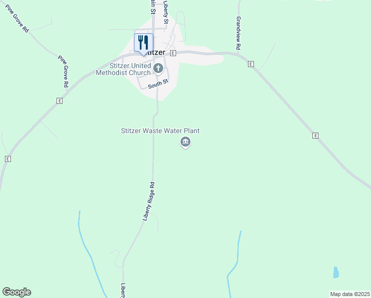 map of restaurants, bars, coffee shops, grocery stores, and more near in Stitzer