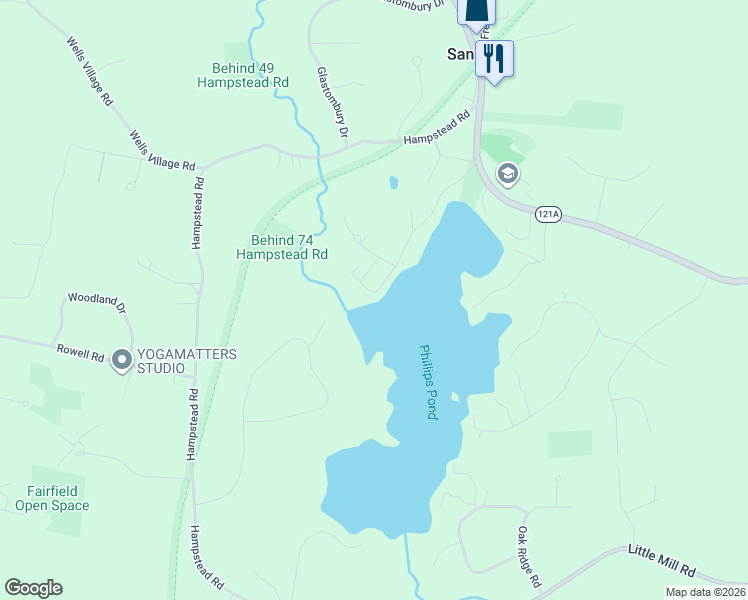 map of restaurants, bars, coffee shops, grocery stores, and more near 42 North Shore in Sandown