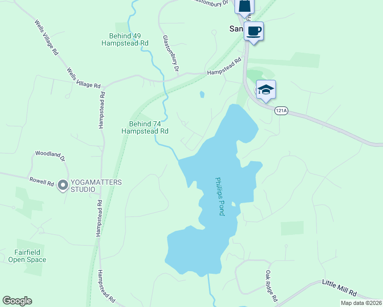map of restaurants, bars, coffee shops, grocery stores, and more near 42 North Shore in Sandown