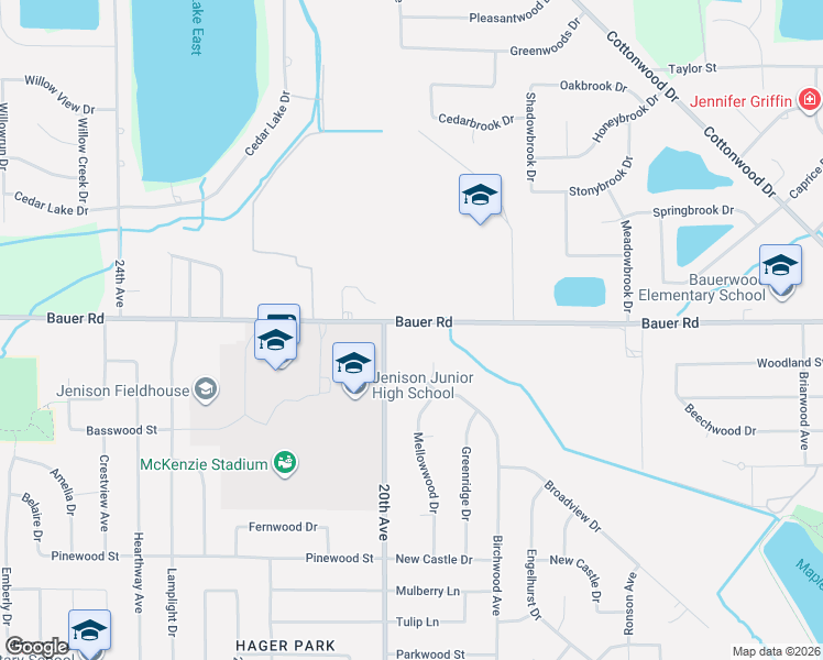 map of restaurants, bars, coffee shops, grocery stores, and more near 8350 20th Avenue in Georgetown Township
