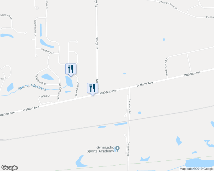 map of restaurants, bars, coffee shops, grocery stores, and more near 4014 Walden Avenue in Lancaster
