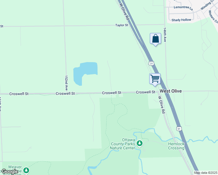 map of restaurants, bars, coffee shops, grocery stores, and more near 15015 Croswell Street in West Olive