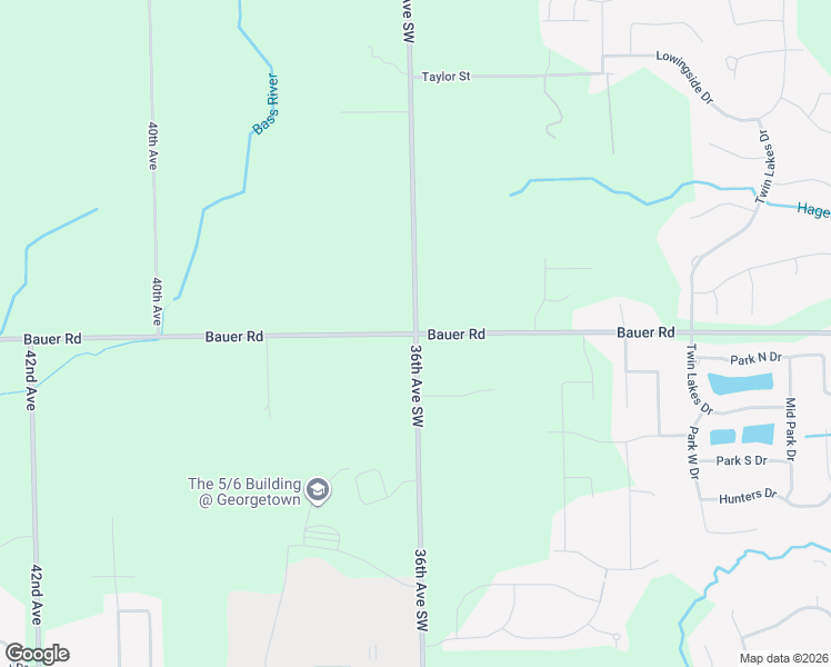 map of restaurants, bars, coffee shops, grocery stores, and more near 3594 Bauer Road in Georgetown Township