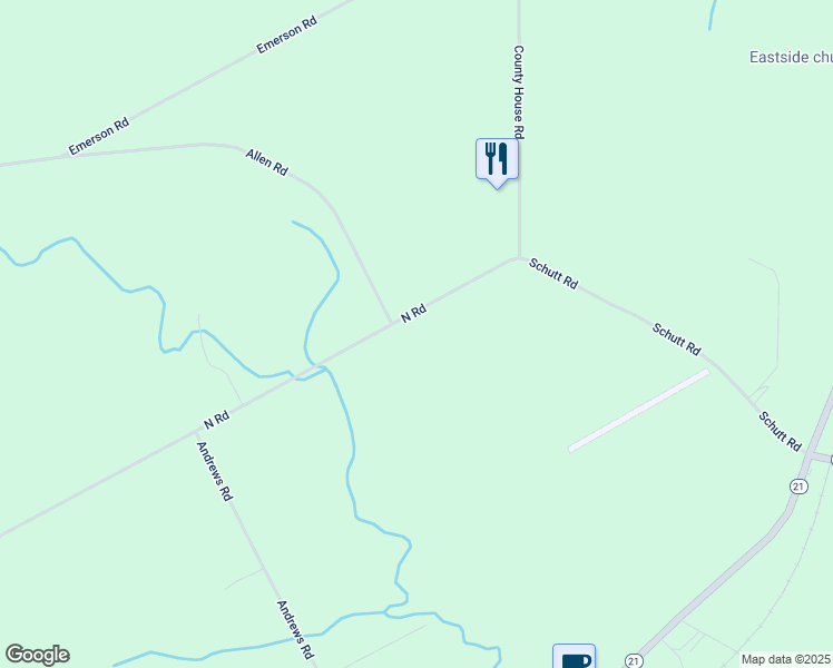 map of restaurants, bars, coffee shops, grocery stores, and more near 4450 North Road in Canandaigua
