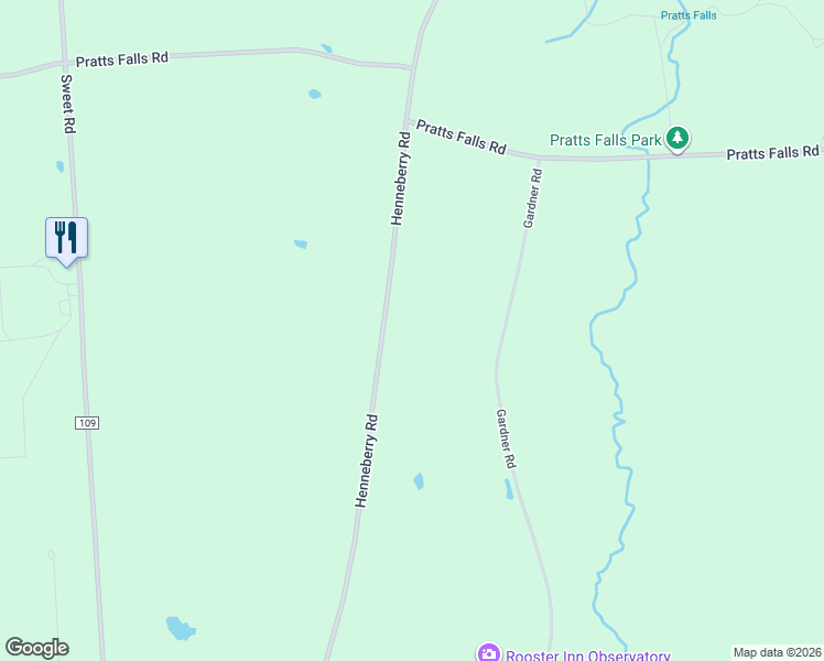 map of restaurants, bars, coffee shops, grocery stores, and more near 3132 Henneberry Road in Jamesville