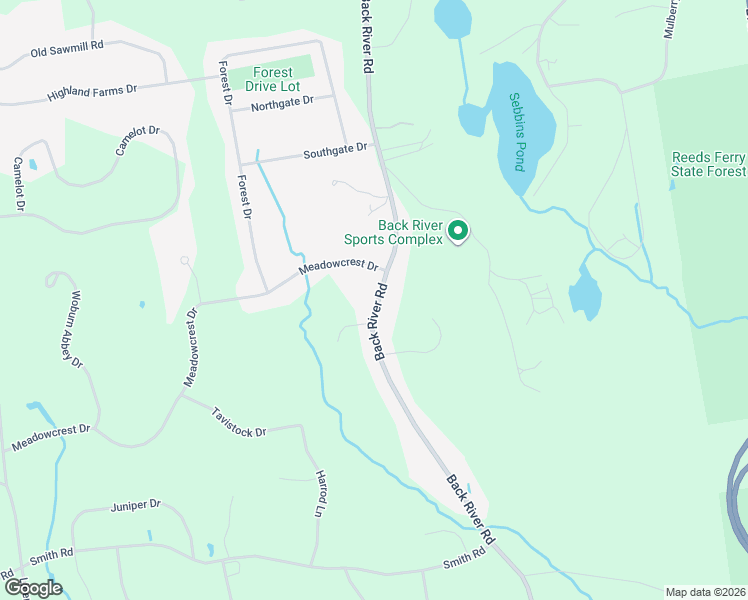 map of restaurants, bars, coffee shops, grocery stores, and more near 180 Back River Road in Bedford