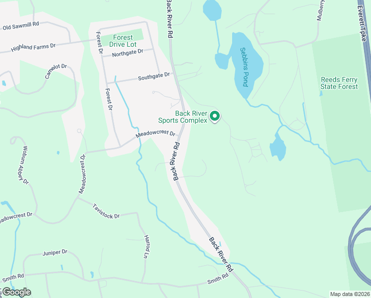 map of restaurants, bars, coffee shops, grocery stores, and more near 180 Back River Road in Bedford