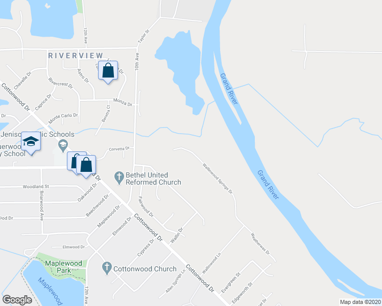 map of restaurants, bars, coffee shops, grocery stores, and more near 8401 Wallinwood Springs Drive in Georgetown Township