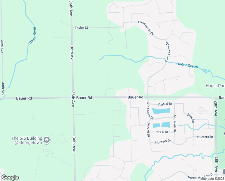 map of restaurants, bars, coffee shops, grocery stores, and more near 3389 Bauer Road in Georgetown Township