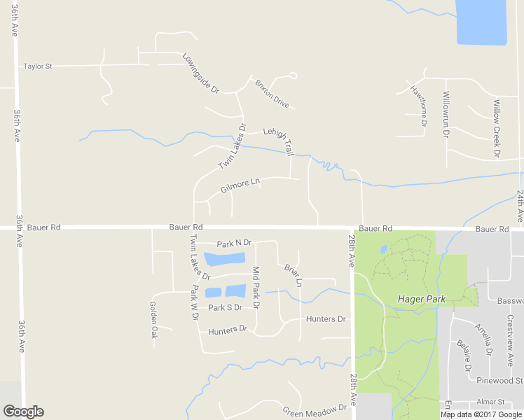 map of restaurants, bars, coffee shops, grocery stores, and more near 3003 Bauer Road in Georgetown Township