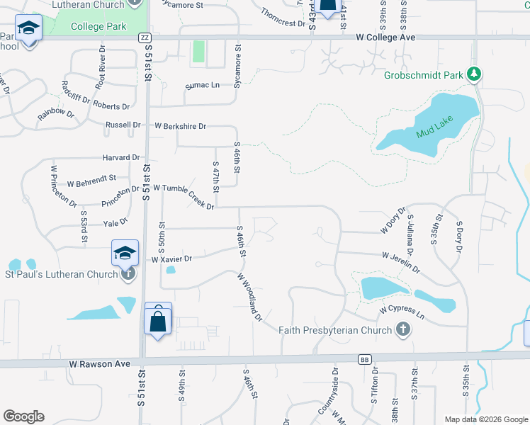 map of restaurants, bars, coffee shops, grocery stores, and more near 4447 West Tumble Creek Drive in Franklin