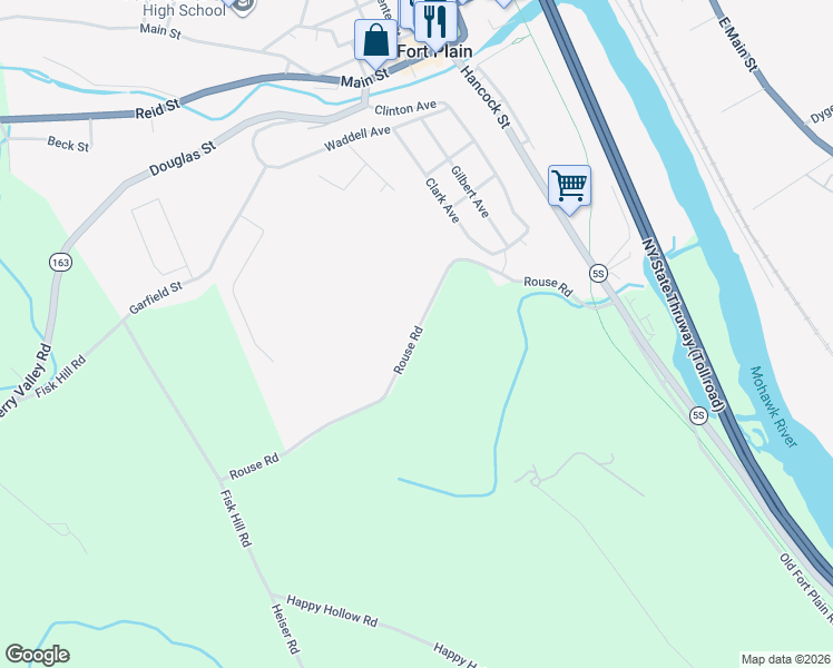 map of restaurants, bars, coffee shops, grocery stores, and more near 227 Rouse Road in Fort Plain