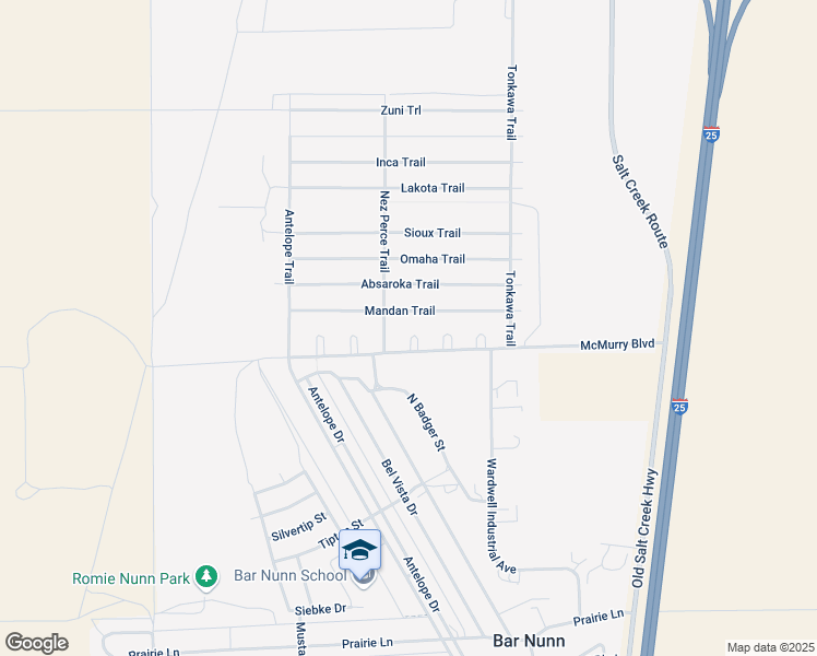 map of restaurants, bars, coffee shops, grocery stores, and more near 5310 Apache Circle in Bar Nunn
