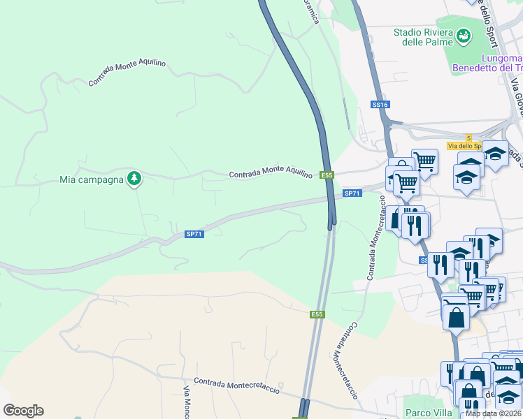 map of restaurants, bars, coffee shops, grocery stores, and more near in Province of Ascoli Piceno