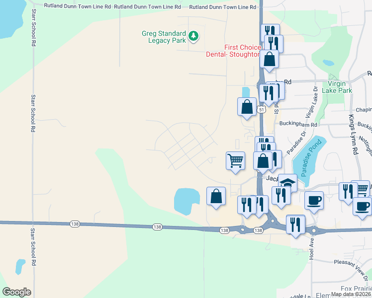 map of restaurants, bars, coffee shops, grocery stores, and more near in Stoughton