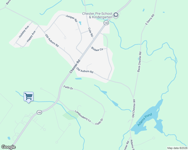 map of restaurants, bars, coffee shops, grocery stores, and more near 19 Old Auburn Road in Derry