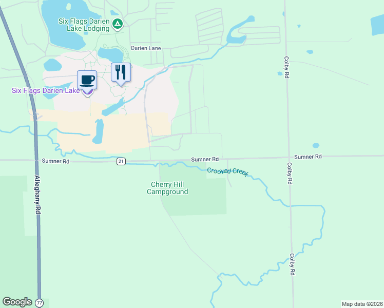 map of restaurants, bars, coffee shops, grocery stores, and more near 1553 Sumner Road in Corfu