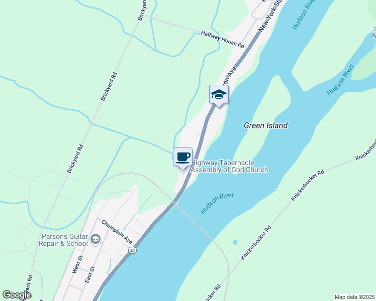 map of restaurants, bars, coffee shops, grocery stores, and more near 1 Mitchell Road in Mechanicville