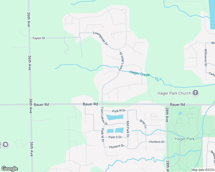 map of restaurants, bars, coffee shops, grocery stores, and more near 8518 Twin Lakes Drive in Georgetown Township