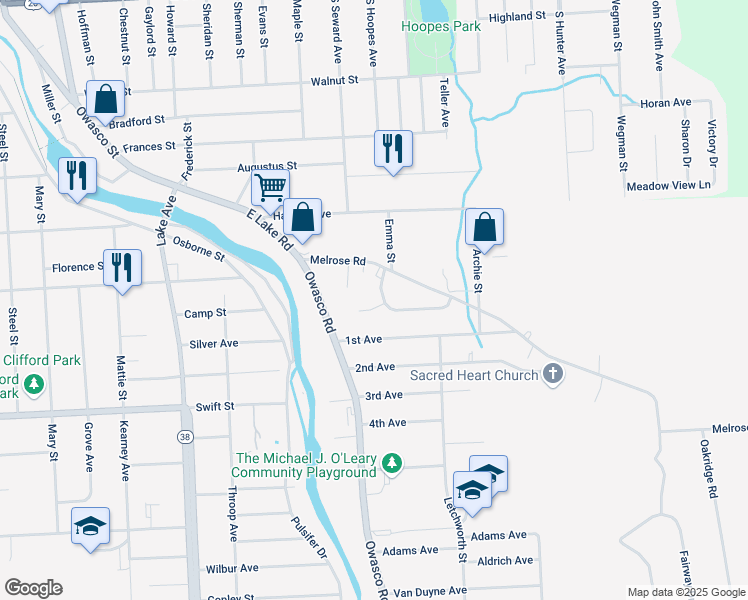 map of restaurants, bars, coffee shops, grocery stores, and more near 4 Woodhollow Drive in Auburn