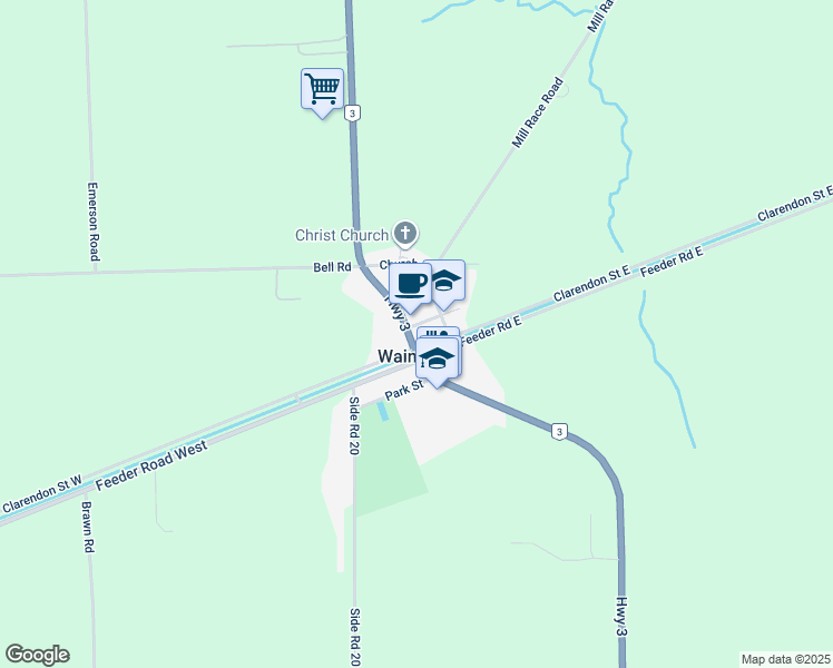 map of restaurants, bars, coffee shops, grocery stores, and more near in Wainfleet