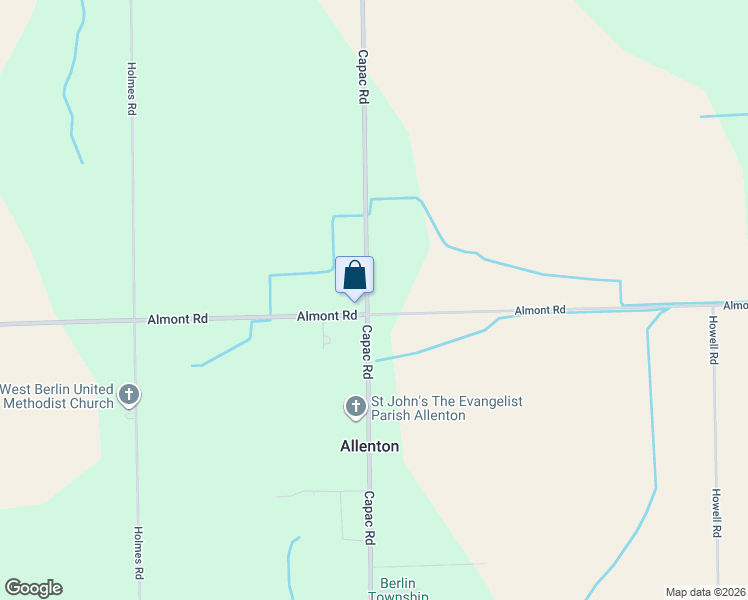 map of restaurants, bars, coffee shops, grocery stores, and more near 1020 Capac Road in St. Clair County