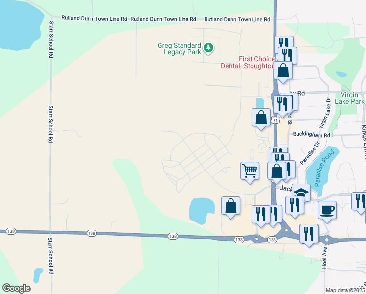 map of restaurants, bars, coffee shops, grocery stores, and more near in Stoughton